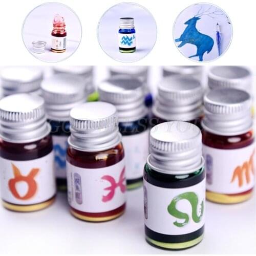 5ml Gold Powder Colorful Fountain Pen Ink Non-carbon Refilling Inks Stationery School Office Supplies Drop Shipping