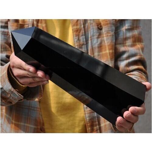 5620g Large nature black obsidian crystal gemstone point healing