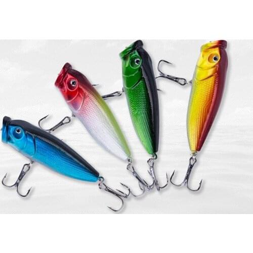9.7g/65mm High Quality Artificial Popper Plastic Fishing Bait 3D Eyes Anti-Corrosion Bionic Freshwater Fishing Lure Hard Lure