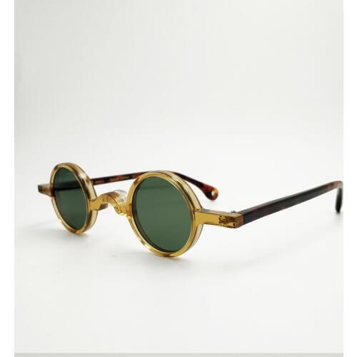 Acetate Polarized Sunglasses Men Women Vintage transparent Small Round Eyewear Sun Glasses Retro Sunglass Shades UV400