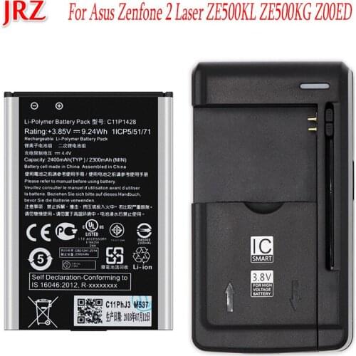 1pcs battery+charge 2400mAh For Asus ZenFone 2 Laser ZE500KL ZE500KG Z00ED Battery C11P1428 Batterij Phone Replacement Batteria