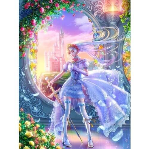 5d Diy Diamond Embroidery Cartoon Girl 3d Full Diamond Painting Landscape Cross Stitch Needlework Home Decor Round Drill
