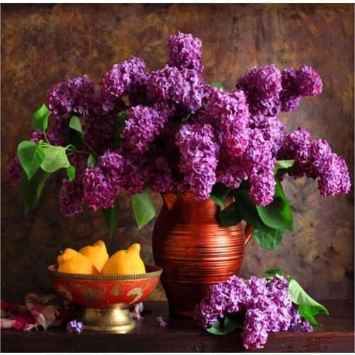 Diamond Embroidery Mosaic Painting Set Home Decoration Gift Flower Lavender Full Square DIY Diamond Painting Cross Stitch NB2