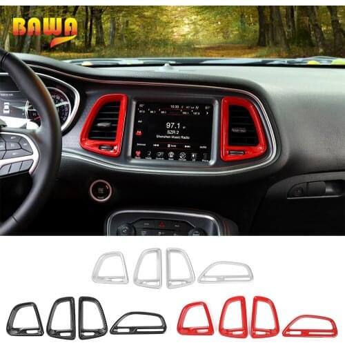 BAWA Car Center Console Air Conditioner Vent Decoration Frame Trim for Dodge Challenger 2015+ Interior Mouldings Accessories