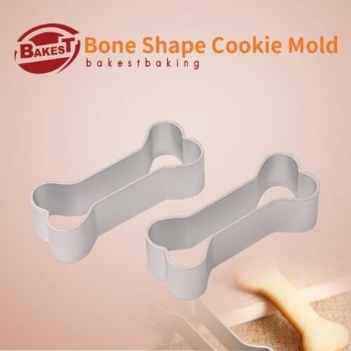 BAKEST 10pcs/lot Aluminium Bone Shape Cookies Mould DIY Biscuit Cutter