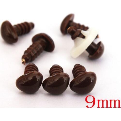 Free Shipping!! 9mm safety toy dog nose Teddy Bears nose Plastic nose - brown - 60 pcs safety toy dog nose