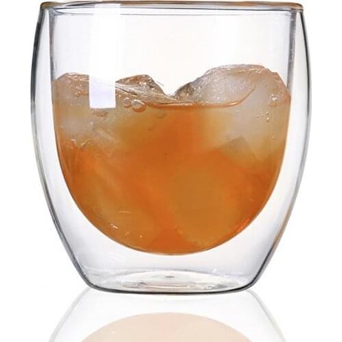 BLUELANS Double Wall Glass Cups