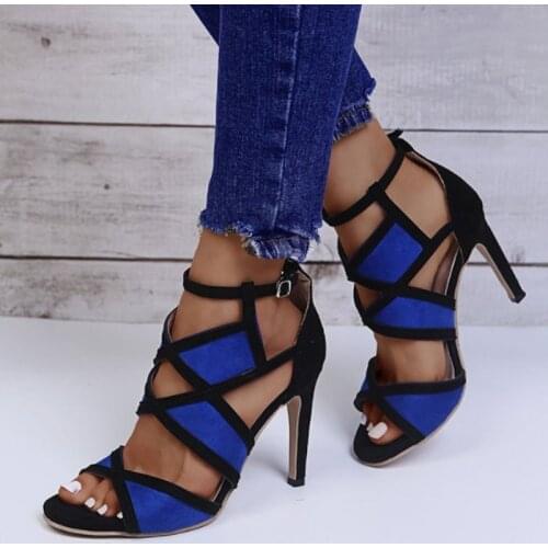 Sexy Open Toe Dress Shoes Summer Fashion New Cross Strap Ladies High Heel Sandals Ankle Lacing Light Sandals for Women Mujer