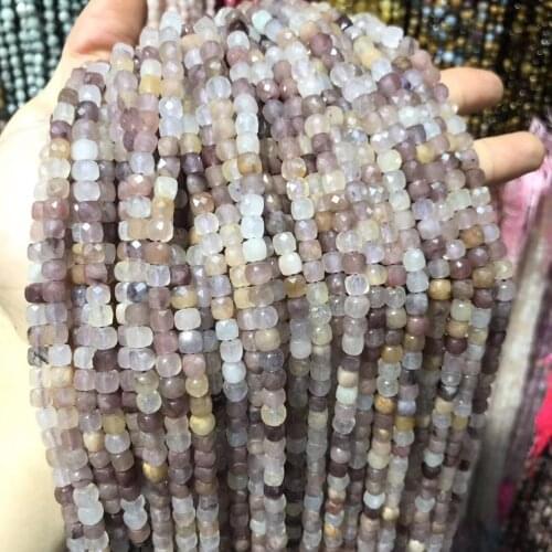 Natural Stone Beaded Faceted Purple Quartz Square Shape Loose Beads For Jewelry Making DIY Necklace Bracelet Accessories