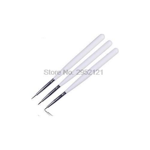 By dhl or ems 500sets 3pcs/set Acrylic French Nail Art Liner Painting Drawing Pen Brush Tool Set Kit