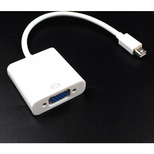 For MacBook Air Pro iMac Mac Mini Thunderbolt Mini DisplayPort Display Port Mini DP To VGA Cable Adapter 1080P(white)
