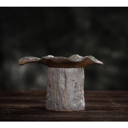 Leaf handmade stoneware tea filter ancient early burned tea leak creative ceramic tea filter mesh frame tea ceremony zero match