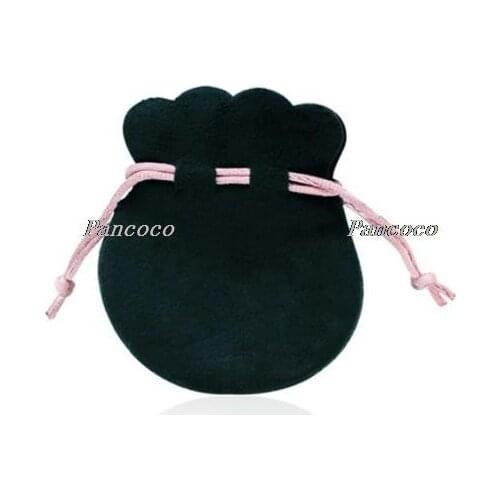 1pcs Pink Ribbon Flannel Bag Pouch For Women Charm Bead Ring Earring Necklace Gift Fashion Jewelry