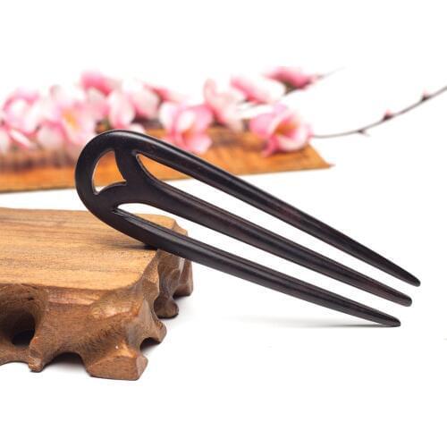 Classical Chinese Sandalwood Hairpin Handmade Hair Stick black Vintage Jewellery Wedding hair accessories jewelry 2019