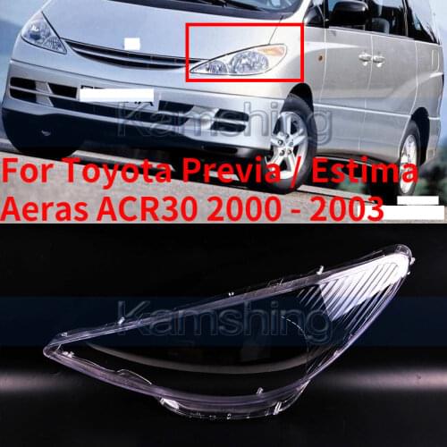 CAPQX For Toyota Previa / Estima Aeras ACR30 2000 - 2003 Front Headlight Cover Headlamp glass lens Lampcover Lamp Lid Shell