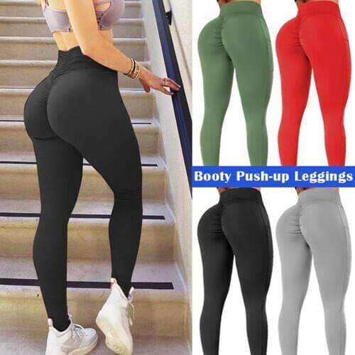 KIWI RATA High Waist Booty Leggings Sport Women Fitness Yoga Pants Seamless Workout Gym Leggings Stretchy Scrunch Butt Running