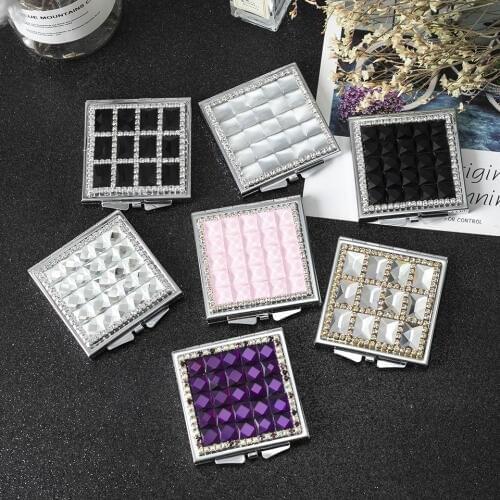 Mini Pocket Cosmetic makeup mirror,2 Sides Foldable compact mirror makeup,8 color Crystal Wholesale Party Favors Gifts Souvenirs