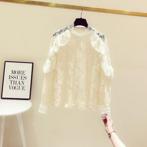 MIUXIMAO Stand-up Collar Blouses