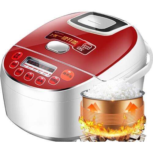 Red 600W 3L large capacity square multifunction electric cooker porridge soup stew muti-usage smart rice cooker