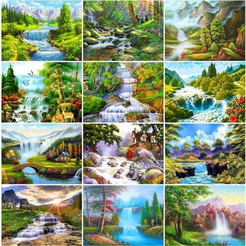 EverShine Diamond Mosaic Landscape Kit Diamond Painting Tree Cross Stitch Embroidery Waterfall Picture Rhinestone Handmade Hobby