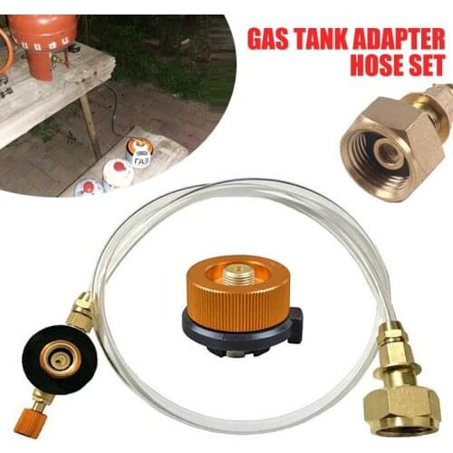 New Outdoor Gas Stove Supplementary Gas Tank Adapter Hose Set For Camping Stove Connection Gas Cartridge Adapter