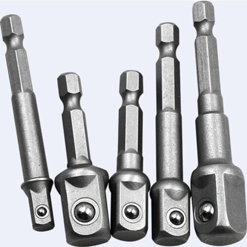 3pcs Square Head Sleeve Set 1/4 Inch Hex Shank Drill Chuck Driver Socket Adapter Set