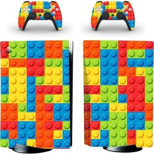 Building Blocks PS5 Skin Sticker for Playstation 5 Console & 2 Controllers Decal Vinyl Protective Skins Style 1