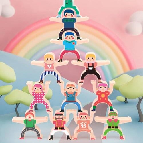 Montessori Stacking Blocks Toys For Kids 2 To 4 Years Stack Tower Educational Table Board Games Toy For Boys Girl Birthday Gifts