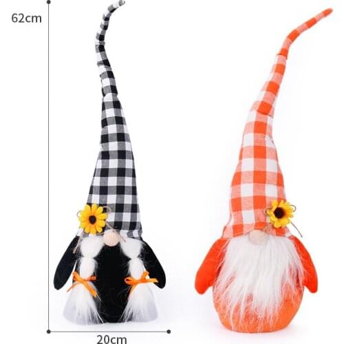 New Harvest Festival Autumn Sunflower Faceless Doll Decoration Mall Bar Home Thanksgiving Decoration