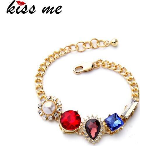 Charming Concise Style Crystal Imitation Pearls Women Bracelet Fashion Jewelry Factory Wholesale