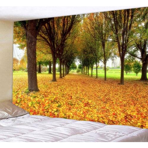 Charming Forest Treetop Landscape Tapestry Green Fresh Natural Tapestry Printing Wall Hanging Home Decoration