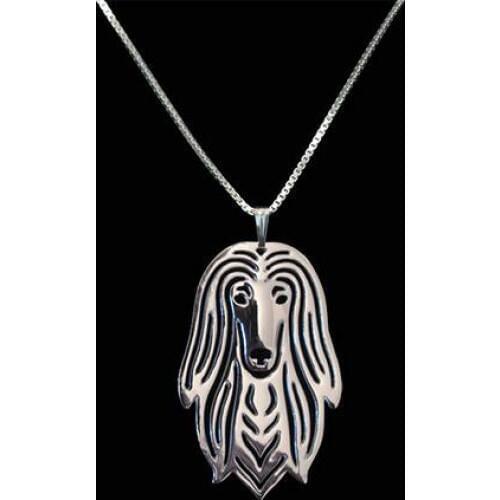 Wholesale Unique Handmade Afghan Hound pendant Necklace Female and Male Gift Jewelry Pendant-12pcs/Lot