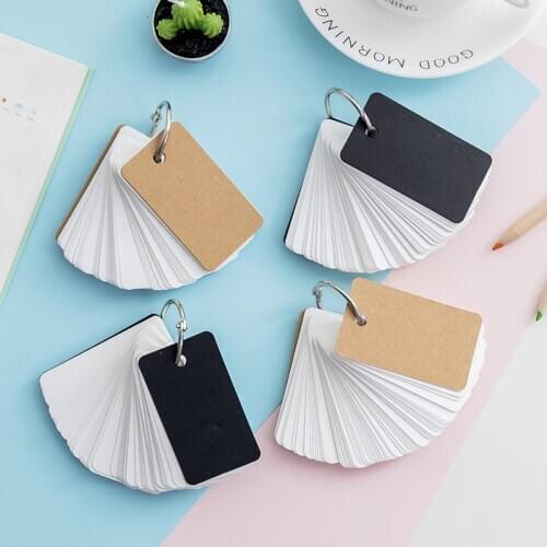 Memory Bread Mini Notebook Simple Black Cardboard Blank Note Pad Kraft Paper Cover Word Book Loose-leaf Memory Card