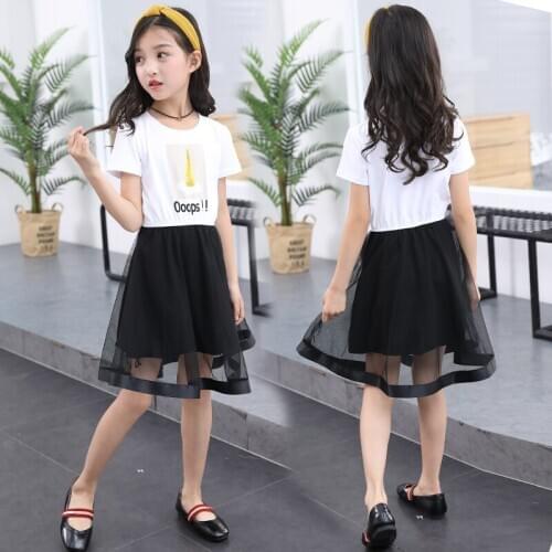 Girls Dress 2020 Summer Clothing 4-9 Years Teenager School Daily Wear Kids Casual Clothes Princess Dress For Children Girls