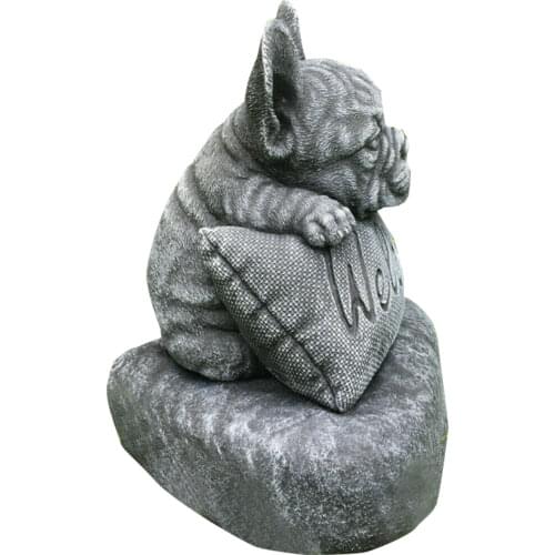 Gift Indoor Garden Decoration Lifelike Yard Sculpture Porch French Bulldog Resin Ornament Outdoor Landscape Patio Welcome Statue