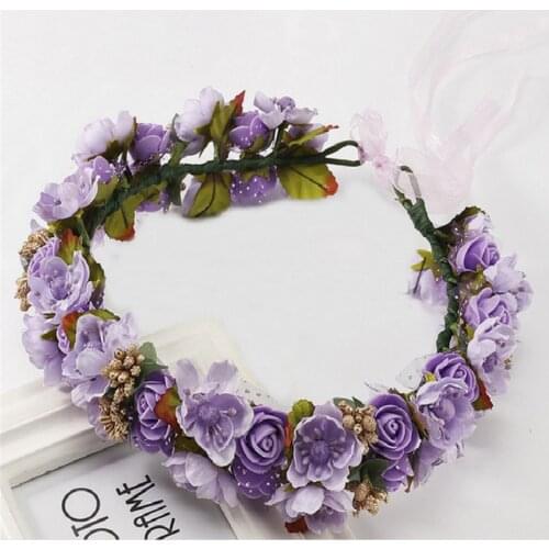 Rustic Bridesmaid Hair Flower Headbands Wedding Hair Accessories Bridal Flower Crown Headpieces Bridal Flower Girls Garland #Y