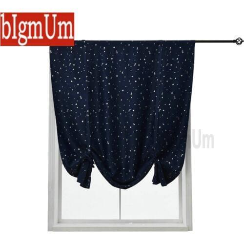 Casual Style Roman Blinds Short Kitchen Curtains Shades for Kids Window Treatments Rod Pocket Floral Birds Blackout Drape