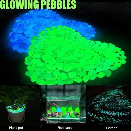 Garden Glow In The Dark Luminous Pebbles for Outdoors Walkways Plants Aquarium Fish Tank Decor Garden Decoration Glow Stones