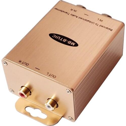 Balanced to unbalanced audio converter, XLR to Lotus high to low audio converter, unbalanced output