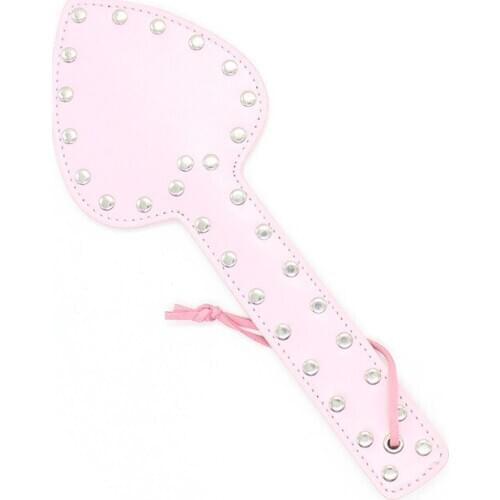 Sex Toys Red Erotic Hand-made Heart-shaped Hollow Orange Beat Love Pink Beat Leather Paddle