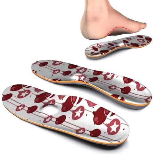 DarkRed High Arch Support Insoles for Men and Women flat feet Orthotic Inserts Original length iFitna