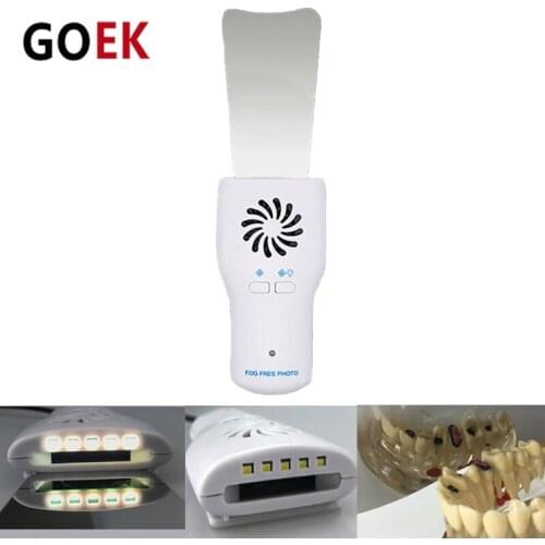 Dental Fog Free Intraoral Photography Mirror with LED Light Automatic Defogging Imaging Mirror Stainless Steel Reflectors