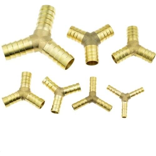 Tee Brass Hose 19mm OD Barb Fitting Y-Shape 3 Way Gas Copper Barbed Fitting Pneumatic Coupler Oil Air Water Pipe Coupling