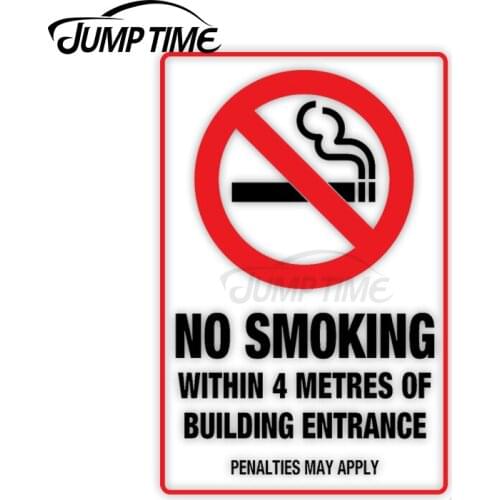Jump Time 8cm x 13cm Car Sticker No Smoking Sign Car Decor Creative Bulding Window Door Waterproof Vinyl Car Decoration