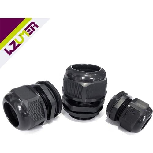 Waterproof Cable Gland 10pcs Cable entry IP68 M8 for 2-4.8mm M10 M12 M16 M18 M20 Gray Black Nylon Plastic Connector