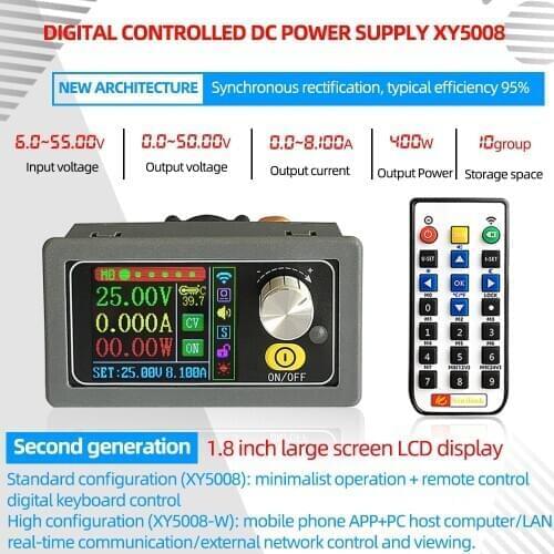 XY5008 DC DC Buck Converter CC CV 0-50V 8A 400W Power Module Adjustable Regulated laboratory power supply variable WIFF APP