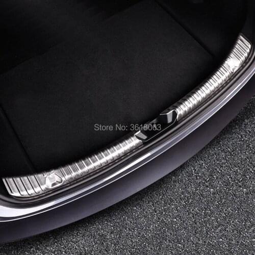 For Tesla Model 3 2017 2018 2019 Stainless Steel car Rear Boot Trunk Inner Bumper Protector Guard Sill Plate Cover Accessories
