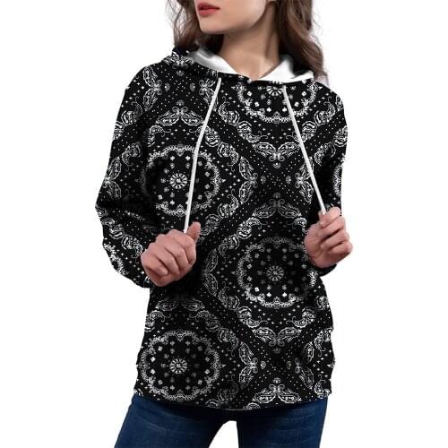 Angry Goldfish Retro Pattern Fun Gift Pullover Female Sweatshirt Bohemia Flower 3DPrint Women Hoodies Plus Size Clothes S-4XL