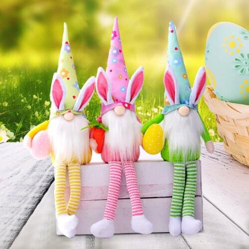 1PCs Kawaii Easter Rabbit Bunny Gnome Decoration Easter Faceless Doll Easter Plush Dwarf Home Party Decorations Kids Toys