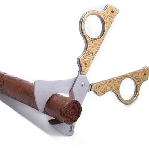 1Pc Cigar Scissors Cigar Scissor Blade Smoke Machine Cutting Tobacco Metal Cigar Cutter Stainless Steel Cigar Accessories